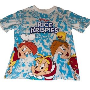 Kellogg’s Rice Crispy Snap Crackle Pop Short Sleeve T-Shirt Size 5/6 Blue White